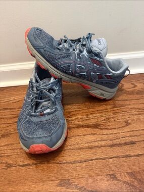 Asics Women's Gel Venture 6 Blue and Coral Trail Running Sneakers size 9